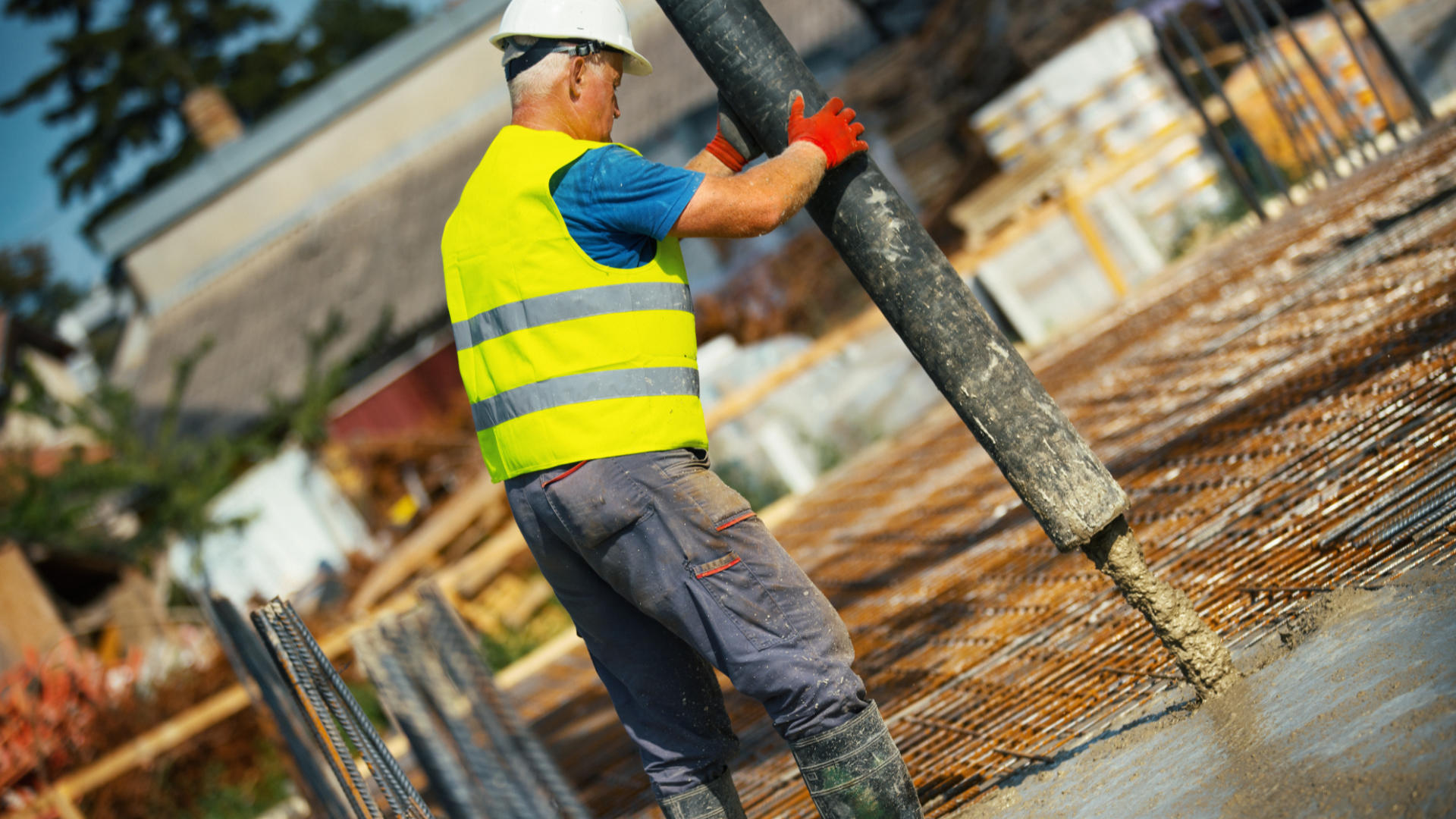 Concrete Pumping On Building Site